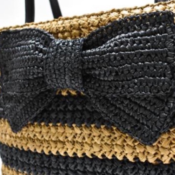 Kate Spade Bow STORYBOOK Straw Bag NWOT - Picture 6 of 14